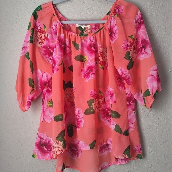 Wishful Park Tops - Wishful Park Sheer Floral Top Blouse Size M